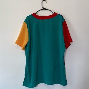 Dena Lauren  Bright Multi colored polyester shirt